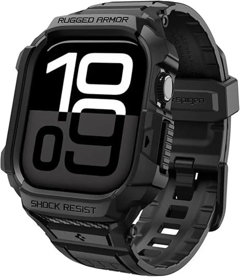 Spigen Apple Watch Series 10 42mm Rugged Armor Pro Case Matte Black NIB